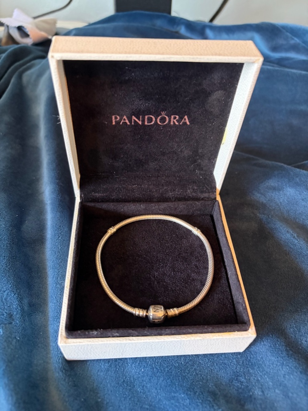 Pandora Silver Snake Chain Bracelet with Signature Clasp